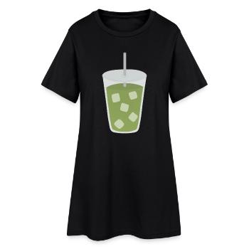 Iced Matcha Latte Beverage - Women’s T-Shirt Dress - black - Front
