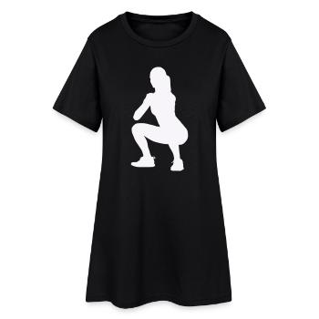 Silhouette féminine accroupie - Robe T-shirt Femme - noir - Devant