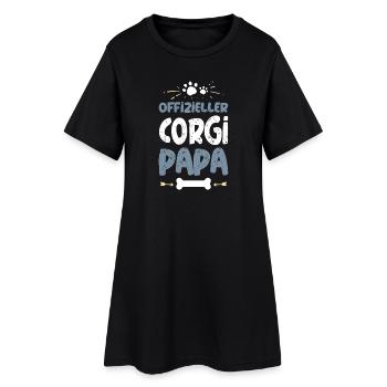 Offizieller Corgi Papa T-Shirt - Frauen T-Shirt-Kleid - Schwarz - Vorne