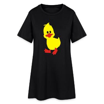 ente, entchen - Frauen T-Shirt-Kleid - Schwarz - Vorne