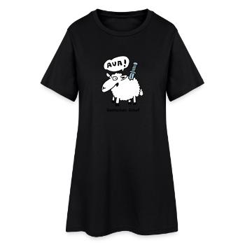 gestochen_schaf - Frauen T-Shirt-Kleid - Schwarz - Vorne