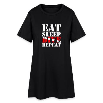 Eat Sleep Dive Repeat - Frauen T-Shirt-Kleid - Schwarz - Vorne