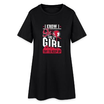 Ski like a girl -Try to keep up- Ski fahren Humor - Women’s T-Shirt Dress - black - Front