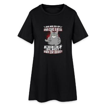 Nicht nur eine Katze - Frauen T-Shirt-Kleid - Schwarz - Vorne