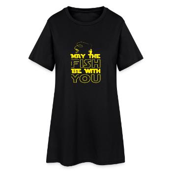 Pêche plaisir Pêche - Robe T-shirt Femme - noir - Devant
