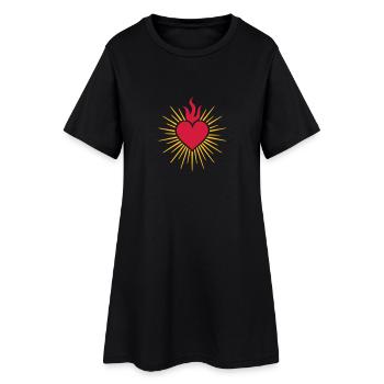 Sacré-Cœur - Chakra Cœur Supérieur - Robe T-shirt Femme - noir - Devant