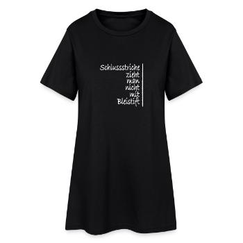 Schlussstrich Schluss machen Neuanfang Weiss - Frauen T-Shirt-Kleid - Schwarz - Vorne