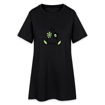 Fleurs dans l'amour - Robe T-shirt Femme - noir - Devant
