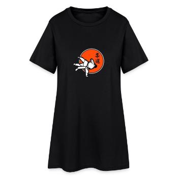 Judo dreifarbig - Frauen T-Shirt-Kleid - Schwarz - Vorne