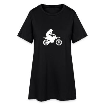 Motocross - Frauen T-Shirt-Kleid - Schwarz - Vorne