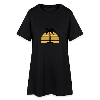 Palme - Robe T-shirt Femme - noir - Devant