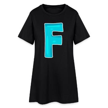 Lettre de nom F - Robe T-shirt Femme - noir - Devant
