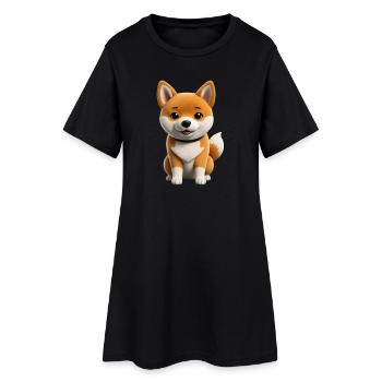 Shiba inu Hund - Frauen T-Shirt-Kleid - Schwarz - Vorne