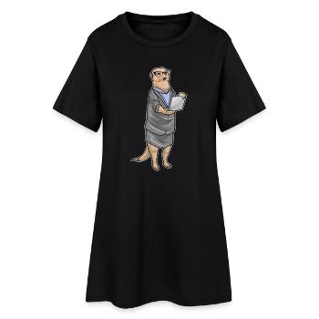 Bureau du secrétaire à l’ordinateur portable de la Suricate - Robe T-shirt Femme - noir - Devant