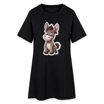 âne - Robe T-shirt Femme - noir - Devant