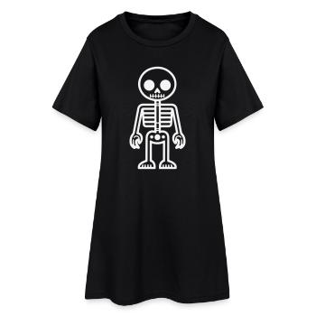 Conception squelette de style rétro - Robe T-shirt Femme - noir - Devant