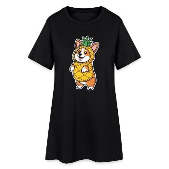 Déguisement Corgi Ananas - Robe T-shirt Femme - noir - Devant