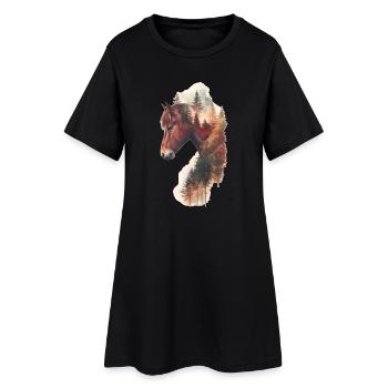 Cheval - Robe T-shirt Femme - noir - Devant