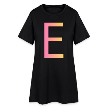 E - Frauen T-Shirt-Kleid - Schwarz - Vorne
