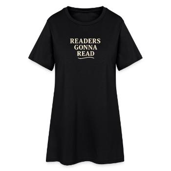 Les Lecteurs Vont Lire - Robe T-shirt Femme - noir - Devant