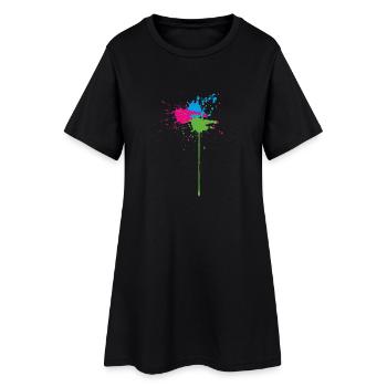 Paintball - Frauen T-Shirt-Kleid - Schwarz - Vorne