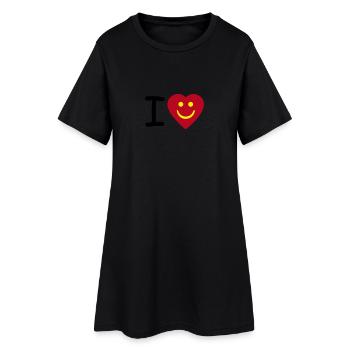 Coeur - Smiley - I heart - J'aime - Robe T-shirt Femme - noir - Devant