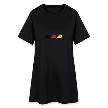Schnecke - Frauen T-Shirt-Kleid - Schwarz - Vorne
