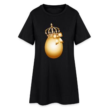 Oeuf d’or avec couronne dorée et boucle d’or - Robe T-shirt Femme - noir - Devant
