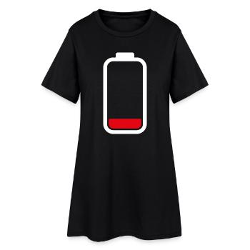 BATTERIE FAIBLE - Blanc - Robe T-shirt Femme - noir - Devant