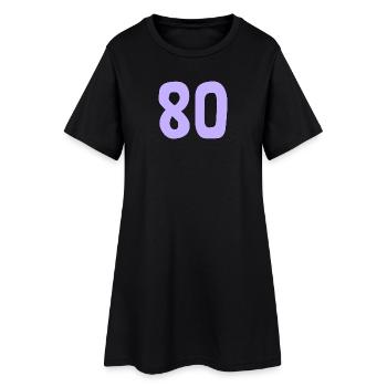 80. 80 ANS. 80e ANNIVERSAIRE. ANNIVERSAIRE 80 ANS. - Robe T-shirt Femme - noir - Devant
