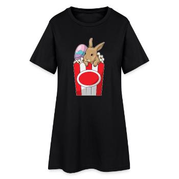 Popcorn de Pâques Bunny - Robe T-shirt Femme - noir - Devant