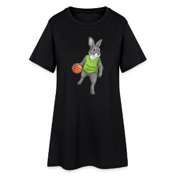 Bunny Basketteur Joueur Sports de basket-ball - Robe T-shirt Femme - noir - Devant
