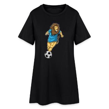 Lion Joueur de Football Football - Robe T-shirt Femme - noir - Devant