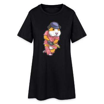 Guinea pig cricket cricket bat - Women’s T-Shirt Dress - black - Front