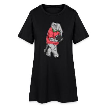 Elephant Bowling Boule de bowling - Robe T-shirt Femme - noir - Devant
