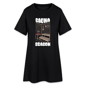 Saison du sauna - Sauna - Dicton - Robe T-shirt Femme - noir - Devant