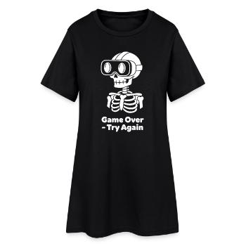 Motif VR squelette GameOver - Robe T-shirt Femme - noir - Devant