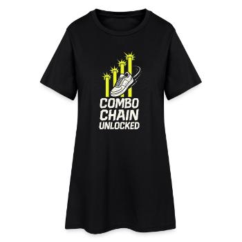 Anime Dance Streetwear Manga Hip Hop Otaku Crew - Frauen T-Shirt-Kleid - Schwarz - Vorne