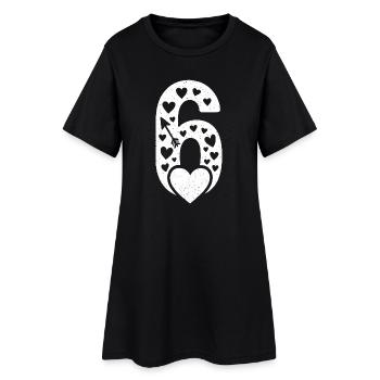 Fun 67 Number 6-7 6 7 Matching Valentine's Card Sec - Women’s T-Shirt Dress - black - Front