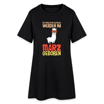 Anniversaire de mars, Alpaga Drôle de parole - Robe T-shirt Femme - noir - Devant