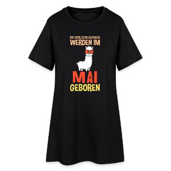 May Birthday Alpaca Saying Funny - Women’s T-Shirt Dress - black - Front