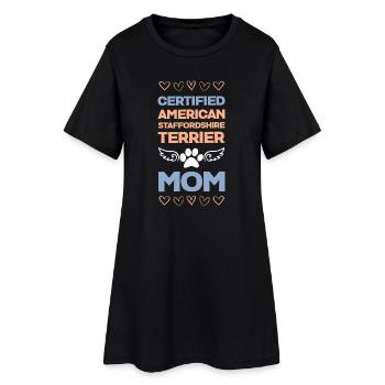 Certified American Staffordshire Terrier Mom - Women’s T-Shirt Dress - black - Front
