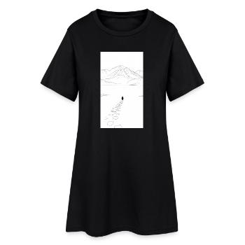 Marche solitaire vers les montagnes - Robe T-shirt Femme - noir - Devant