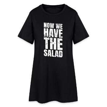 Maintenant, nous avons la salade. Denglish - Robe T-shirt Femme - noir - Devant
