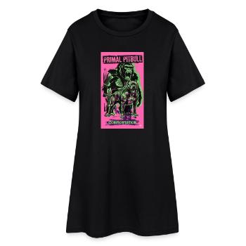 Confrontation primordiale avec un pitbull - Robe T-shirt Femme - noir - Devant