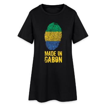 Made In Gabon / Gabun / Le Gabon - Frauen T-Shirt-Kleid - Schwarz - Vorne