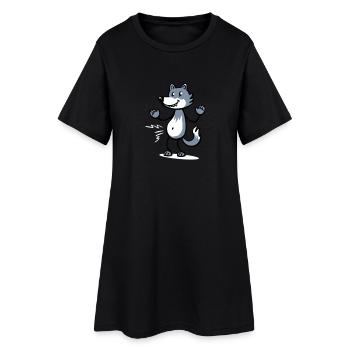 hungryWolf - Frauen T-Shirt-Kleid - Schwarz - Vorne