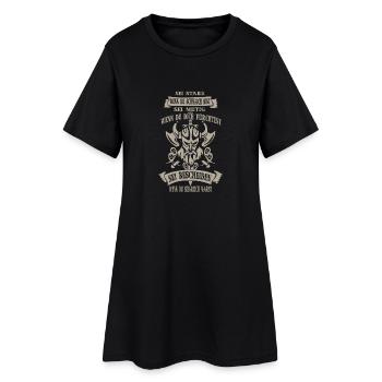 Wikinger sei stark - Frauen T-Shirt-Kleid - Schwarz - Vorne