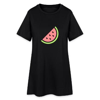 Melone - Frauen T-Shirt-Kleid - Schwarz - Vorne
