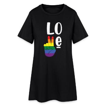 T-shirt LGBTQ Rainbow Hand Pride Love - Robe T-shirt Femme - noir - Devant